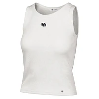 Women's '47  Cream Penn State Nittany Lions Micro Logo Ribbed Cropped Tank Top