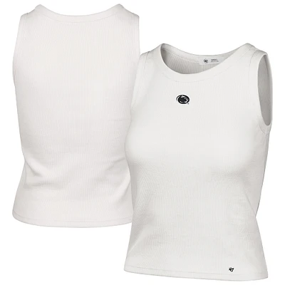 Women's '47  Cream Penn State Nittany Lions Micro Logo Ribbed Cropped Tank Top