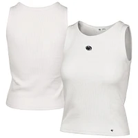 Women's '47  Cream Penn State Nittany Lions Micro Logo Ribbed Cropped Tank Top