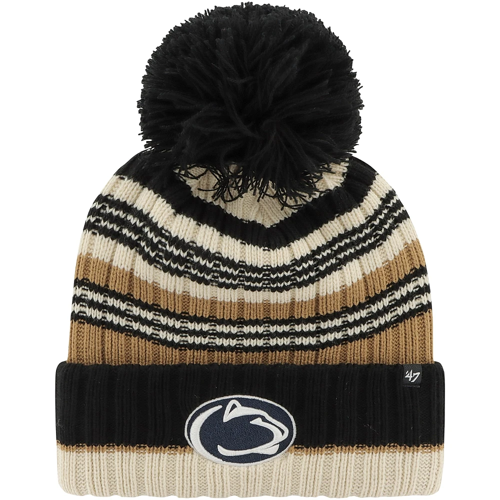 Bonnet en tricot à revers Barista '47 kaki Penn State Nittany Lions pour femmes avec pompon