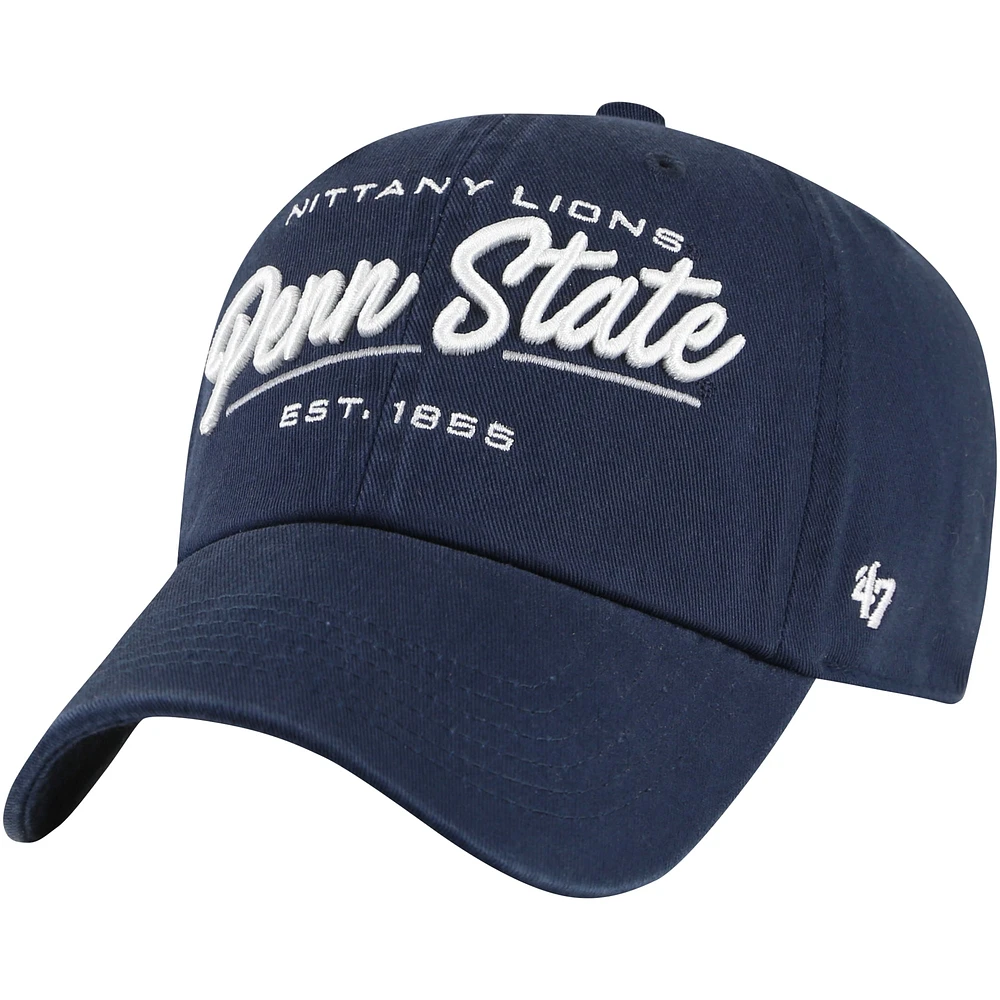 Casquette réglable '47 Navy Penn State Nittany Lions Sidney Clean Up pour femmes