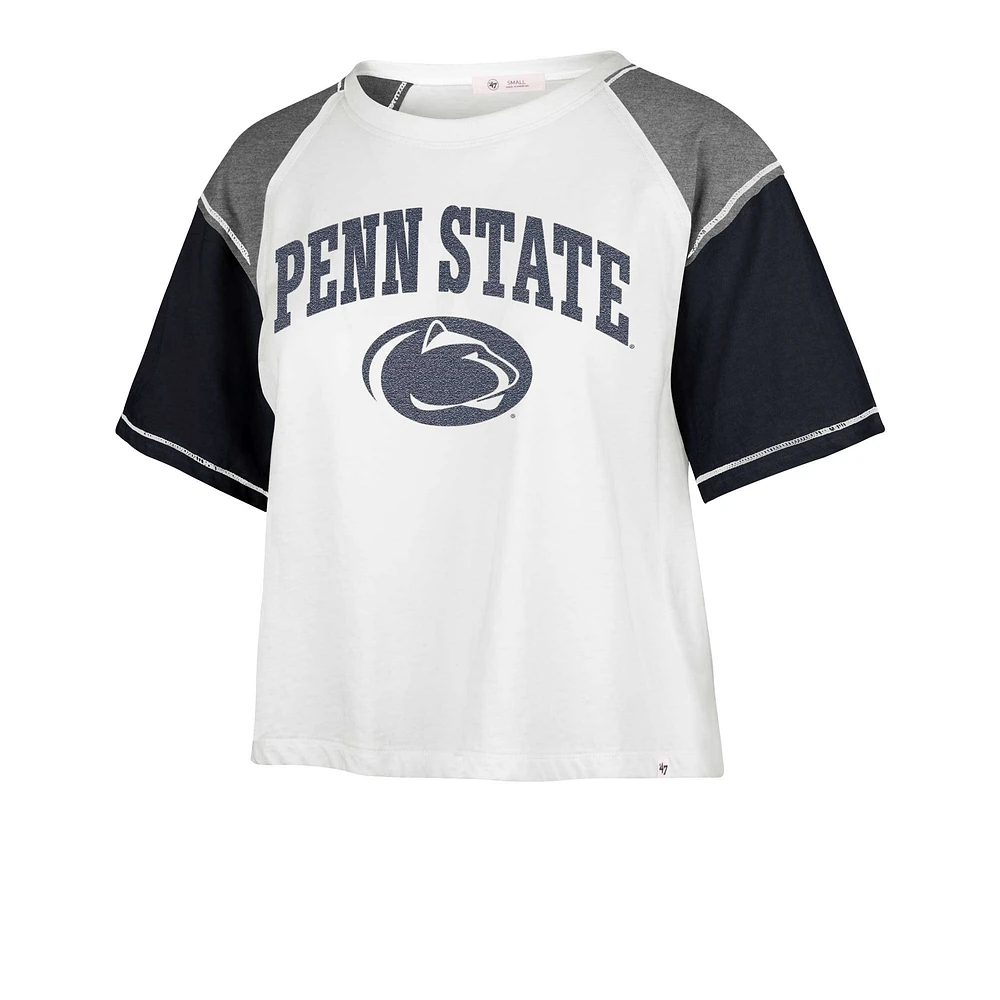 Women's '47 White Penn State Nittany Lions Serenity Gia Cropped T-Shirt