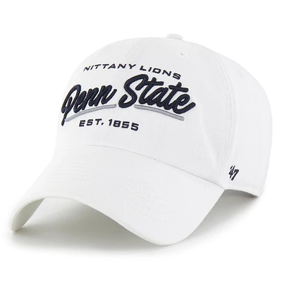 Casquette ajustable '47 Penn State Nittany Lions Sidney Clean Up pour femmes, blanche