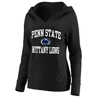 Women's Champion Black Penn State Nittany Lions Plus Heart & Soul Notch Neck Pullover