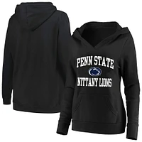 Women's Champion Black Penn State Nittany Lions Plus Heart & Soul Notch Neck Pullover