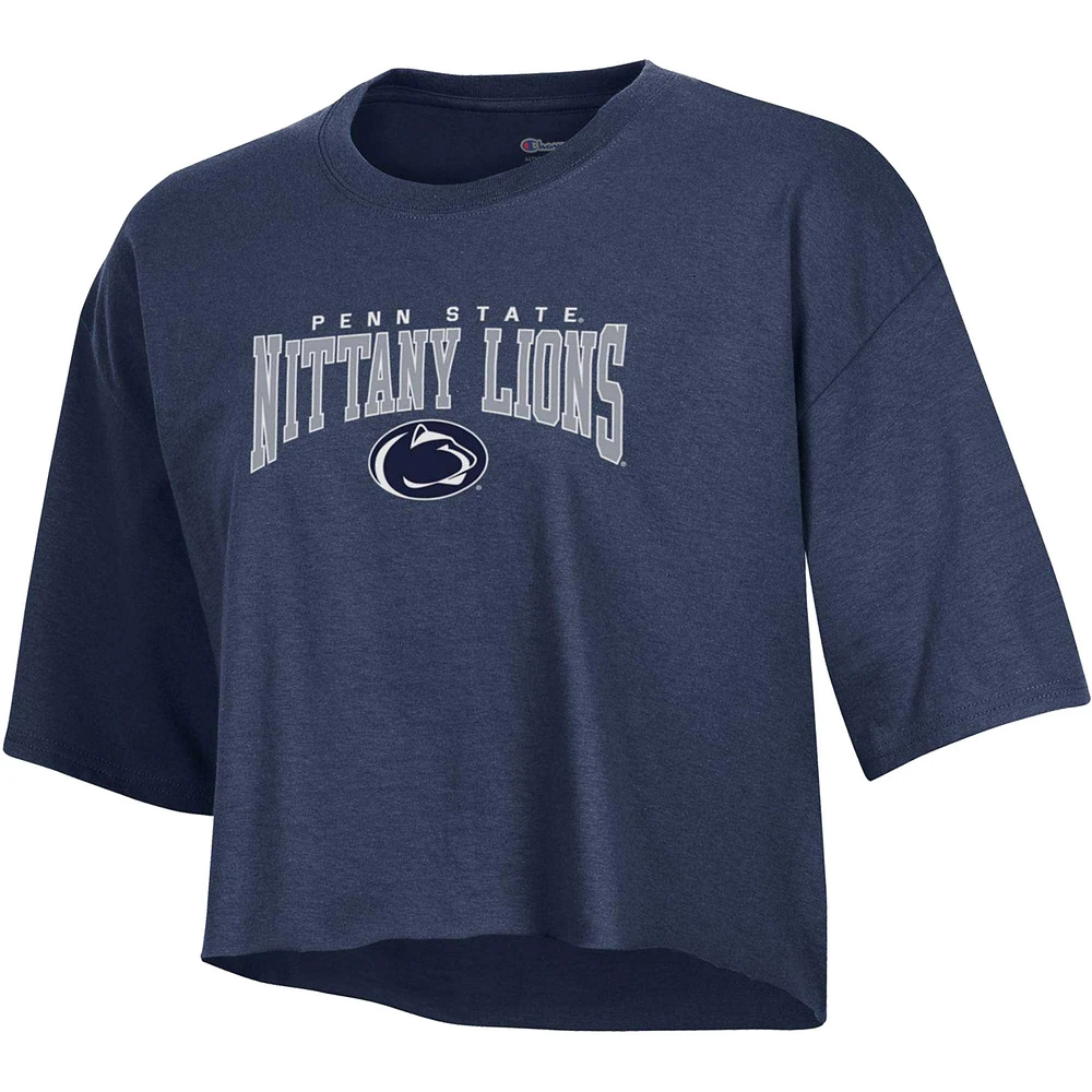 T-shirt court pour femme Champion Heather Navy Penn State Nittany Lions Boyfriend