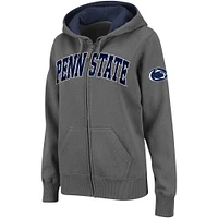 Sweat à capuche entièrement zippé Colosseum Charcoal Penn State Nittany Lions pour femmes