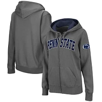 Sweat à capuche entièrement zippé Colosseum Charcoal Penn State Nittany Lions pour femmes