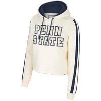 Women's Colosseum Cream Penn State Nittany Lions Perfect Date Cropped Pullover Hoodie