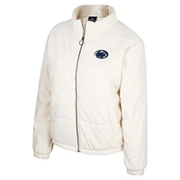 Women's Colosseum Cream Penn State Nittany Lions So Hot Right Now Quilted Puffer Full-Zip Jacket