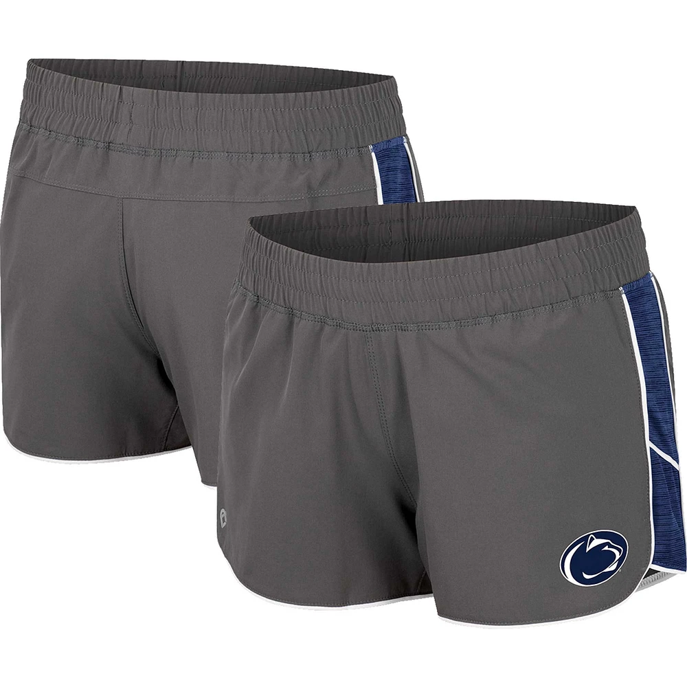 Colosseum Grey Penn State Nittany Lions Pull The Switch Short de course pour femme