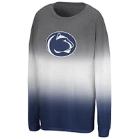 Women's Colosseum Gray Penn State Nittany Lions Winkle Dip Dye Long Sleeve T-Shirt