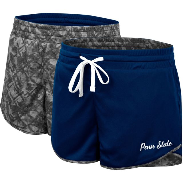 Short Penn State Nittany Lions Fun Stuff réversible pour femme Colosseum Navy/Charcoal