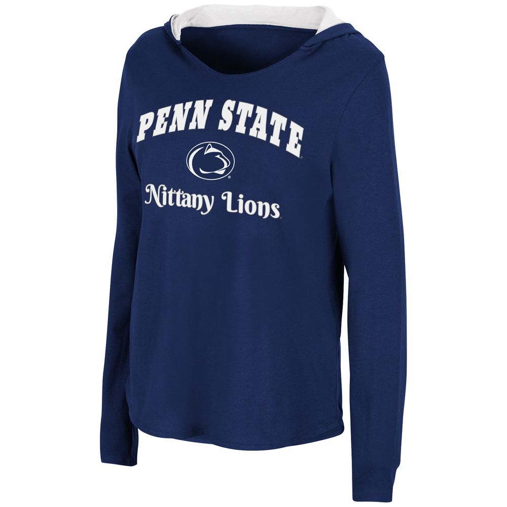 Women's Colosseum Navy Penn State Nittany Lions Catalina Hoodie Long Sleeve T-Shirt