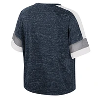 T-shirt à col rond et blocs de couleurs pour femme Colosseum Navy Penn State Nittany Lions