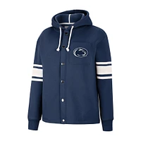 Veste à capuche rayée Colosseum Navy Penn State Nittany Lions Mia pour femme