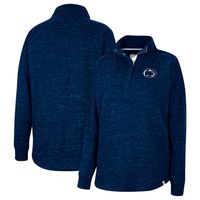 Women's Colosseum Navy Penn State Nittany Lions Natalie Speckled Quarter-Snap Top