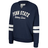 Sweat-shirt Colosseum Navy Penn State Nittany Lions Perfect Date à col cranté pour femme