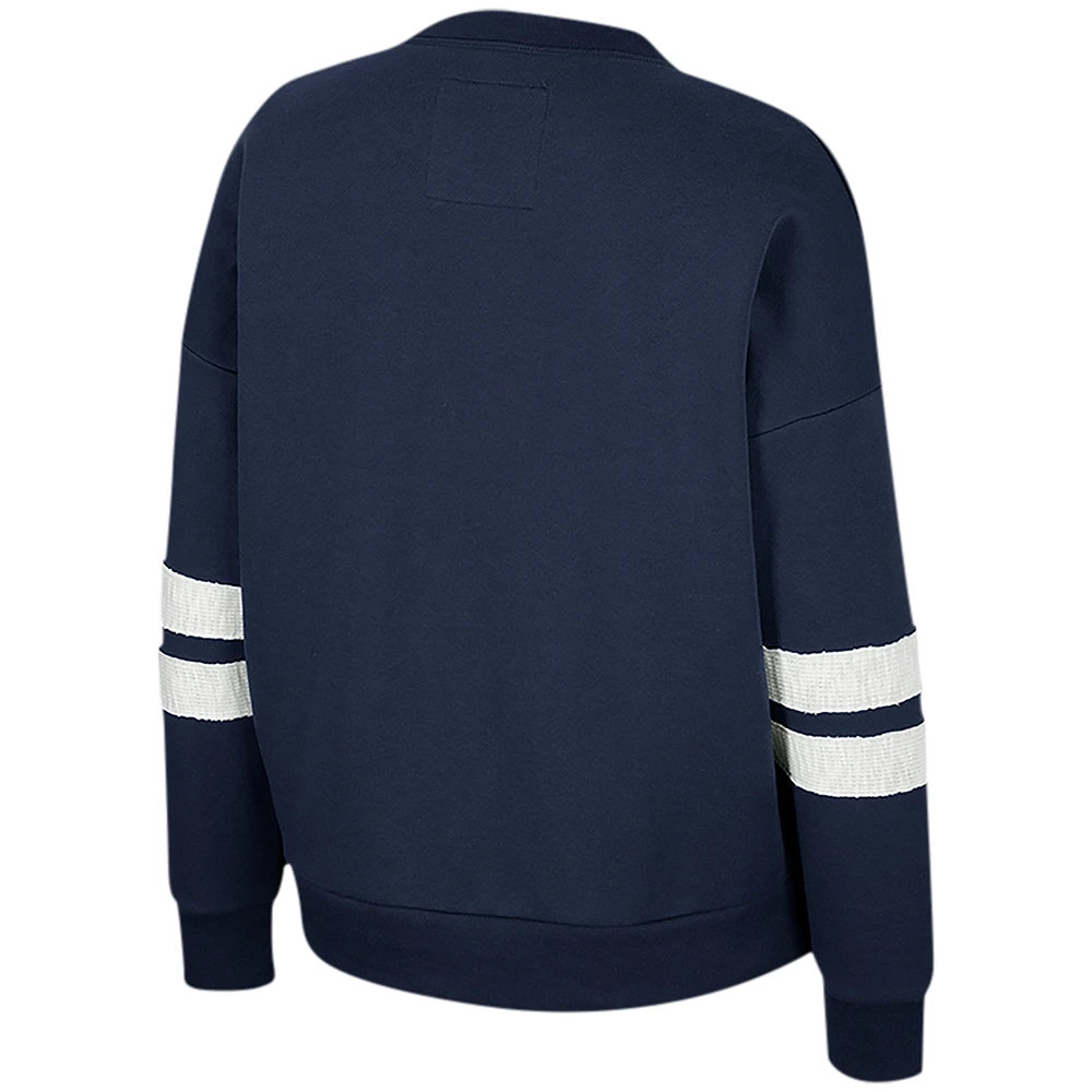 Sweat-shirt Colosseum Navy Penn State Nittany Lions Perfect Date à col cranté pour femme