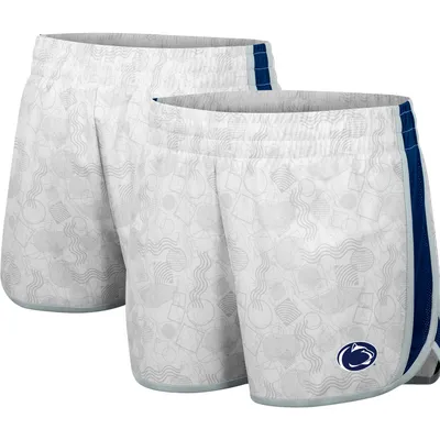 Penn State Nittany Lions Colosseum Women's The Plastics Geo Print Shorts - White/Navy