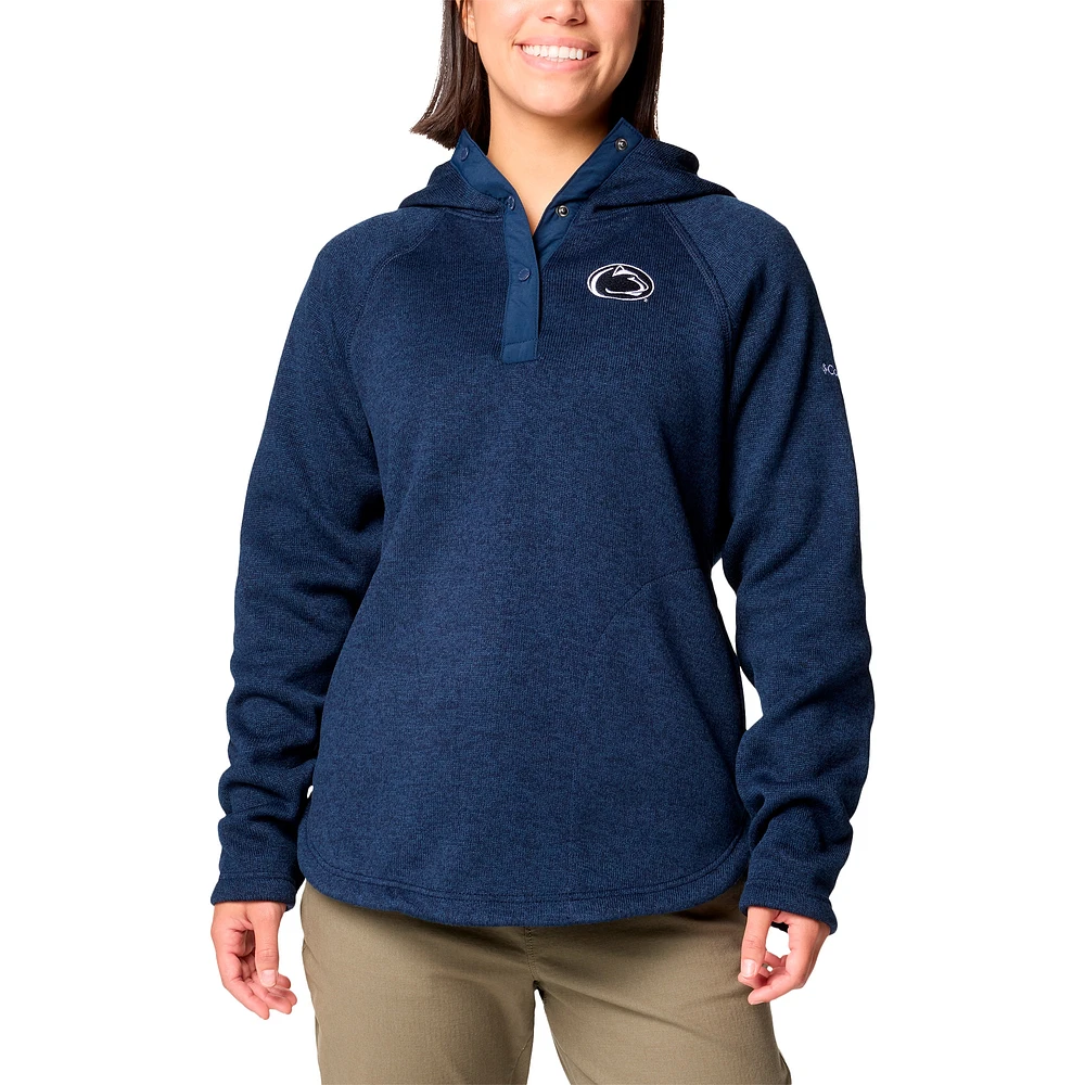 Women's Columbia Navy Penn State Nittany Lions Sweater Weather Fleece Lined Pullover Hoodie