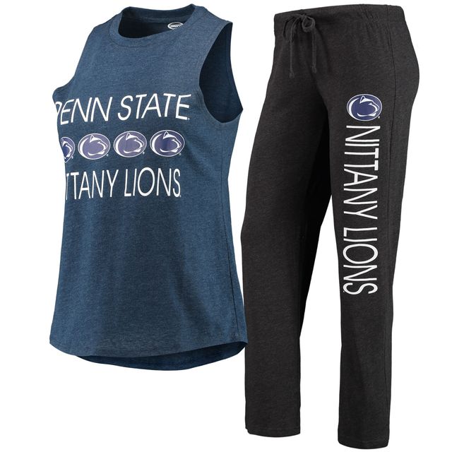 Concepts Sport pour femme Noir/Marine Penn State Nittany Lions Débardeur et pantalon Ensemble de nuit