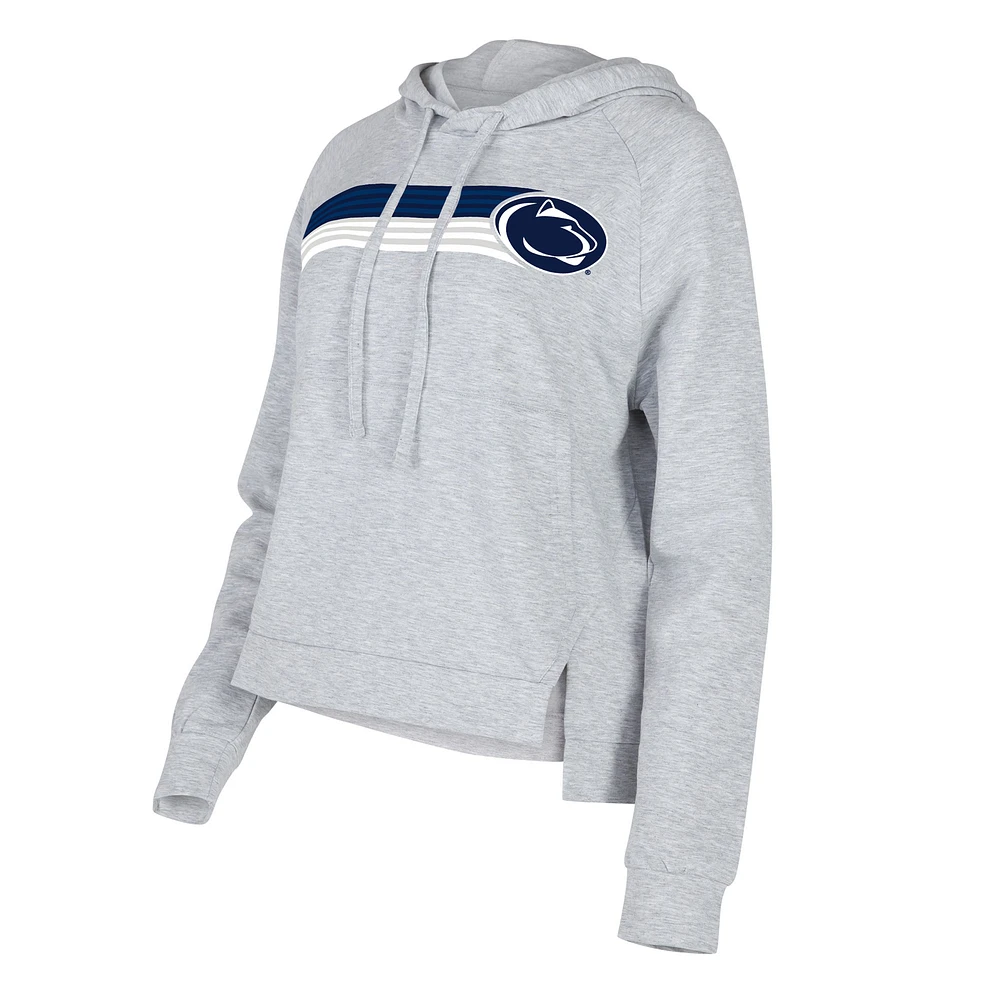 Chandail à capuchon raglan trois mélanges de cèdre Nittany Lions Penn State Concepts Sport pour femme, gris