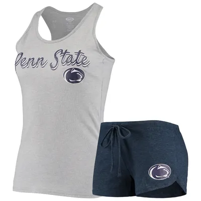 Penn State Nittany Lions Concepts Sport Women's Anchor Tank Top & Shorts Sleep Set - Navy/Heathered Gray