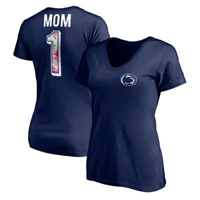 Penn State Nittany Lions Fanatics Branded Women's Mother's Day Logo V-Neck T-Shirt - Navy