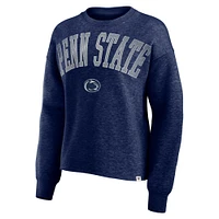 Women's Fanatics Heather Navy Penn State Nittany Lions Heritage Oversized Tradition Fleece Sweatshirt