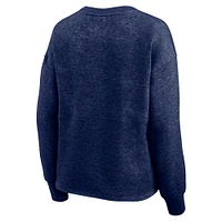 Women's Fanatics Heather Navy Penn State Nittany Lions Heritage Oversized Tradition Fleece Sweatshirt