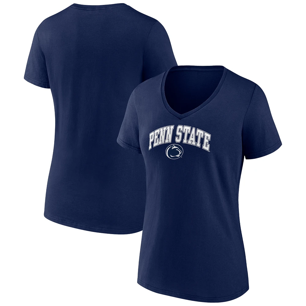 T-shirt à col en V pour femme Fanatics Navy Penn State Nittany Lions Campus