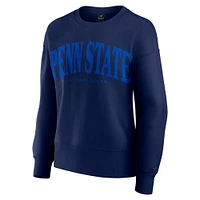 Women's Fanatics Navy Penn State Nittany Lions Supersoft Flow Fleece Pullover Sweatshirt