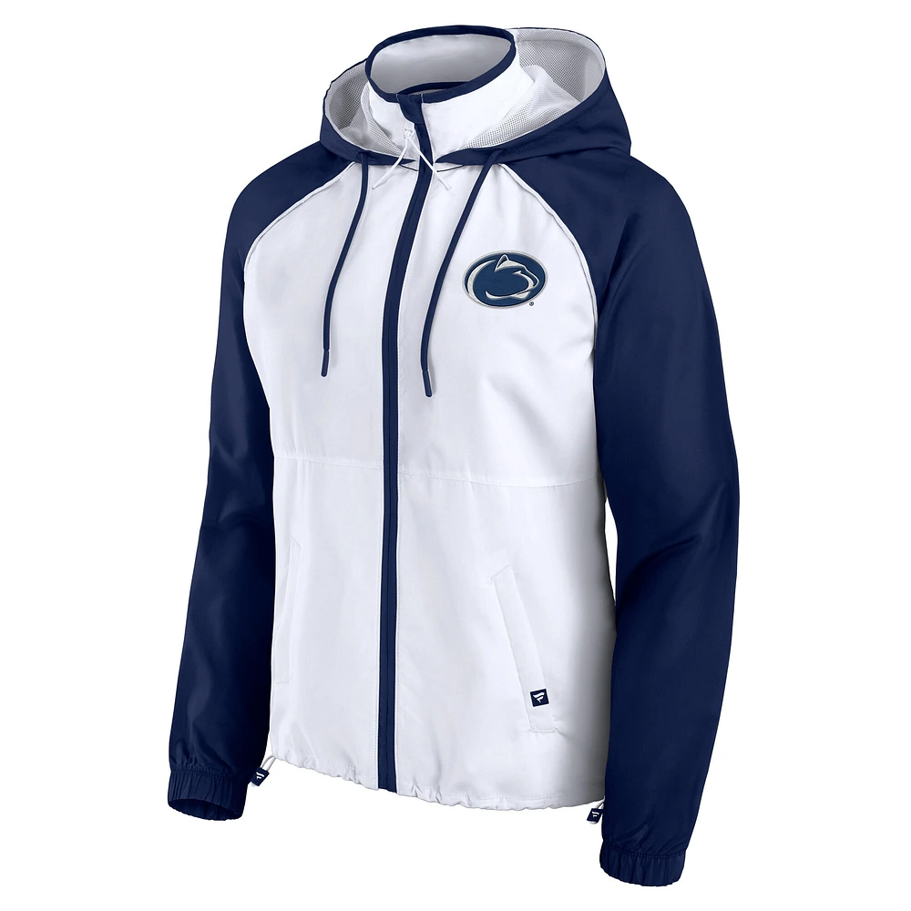 Veste à capuche anorak entièrement zippée blanche Penn State Nittany Lions Fanatics pour femme