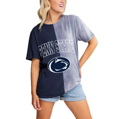 Penn State Nittany Lions Gameday Couture Women's Center Bleach Dyed T-Shirt - Navy