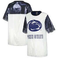 Robe blanche en jersey à sequins chic Gameday Couture Penn State Nittany Lions pour femmes