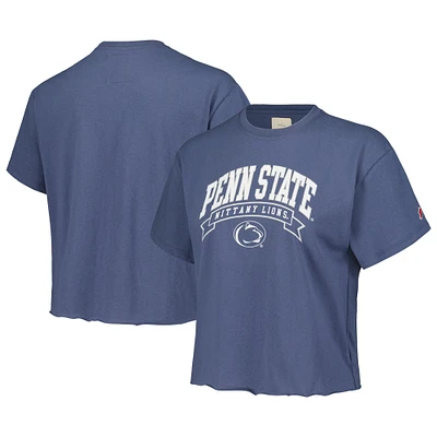 Women's League Collegiate Wear Navy Penn State Nittany Lions Banner Clothesline Cropped T-Shirt