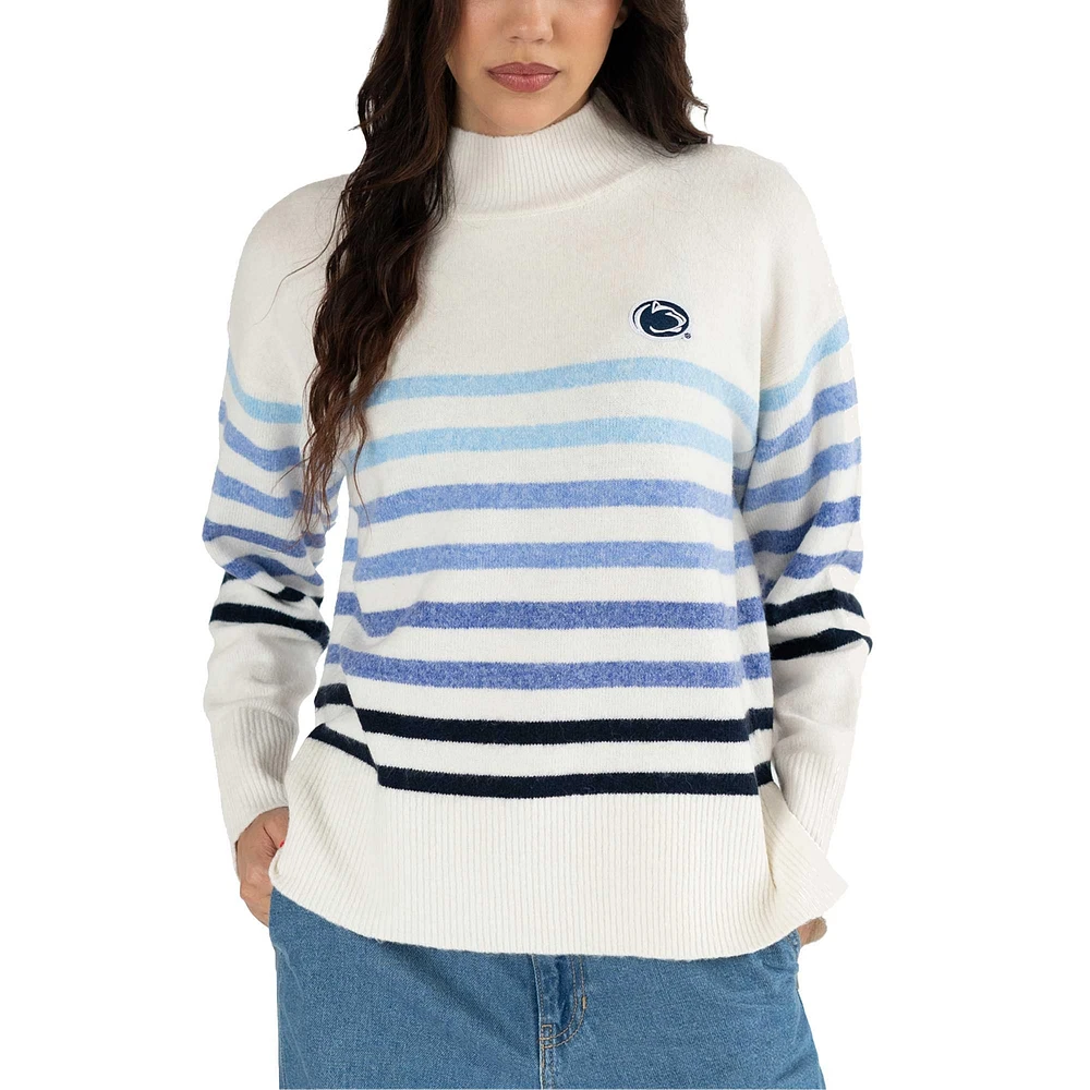 Pull oversize à col montant Simone Striple Penn State Nittany Lions pour femme de Lusso White