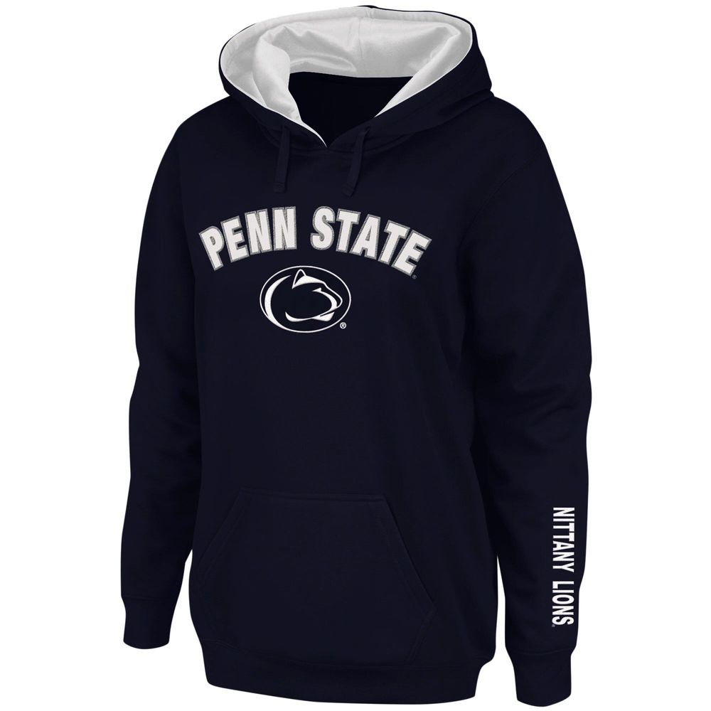 Women's Navy Penn State Nittany Lions Arch & Logo 1 Pullover Hoodie