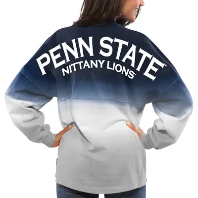 Penn State Nittany Lions Women's Ombre Long Sleeve Dip-Dyed Spirit Jersey - Navy
