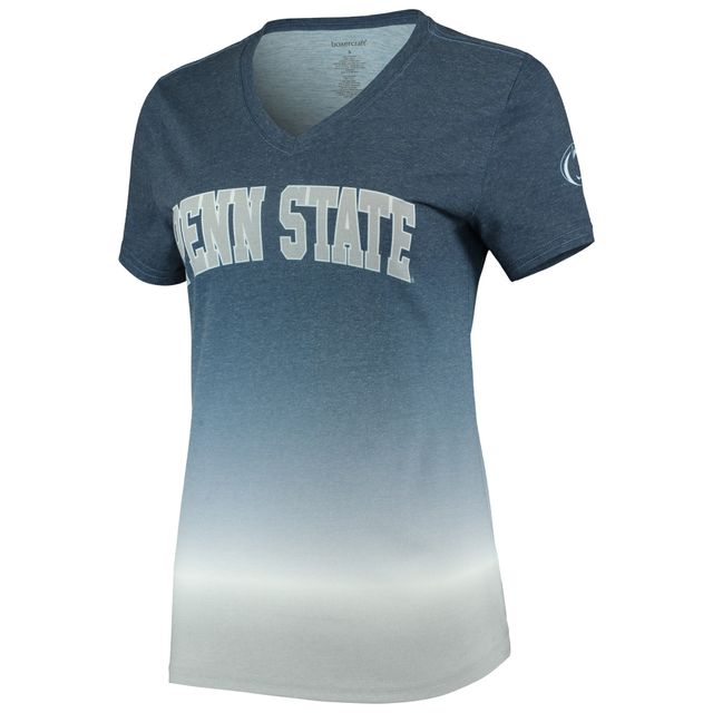 T-shirt à col en V dégradé bleu marine Penn State Nittany Lions pour femme