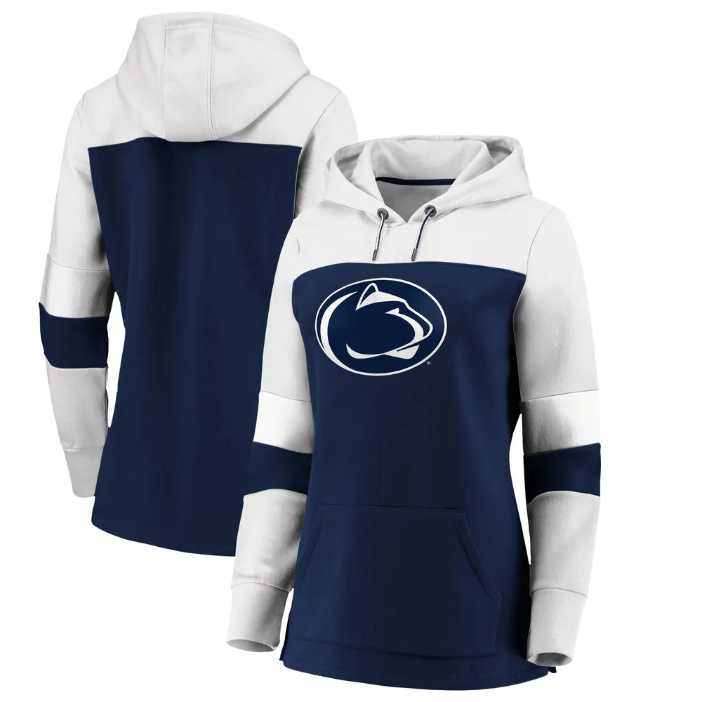 Profile Women's Navy Penn State Nittany Lions Plus Size Color-Block Pullover Hoodie Size:3XL