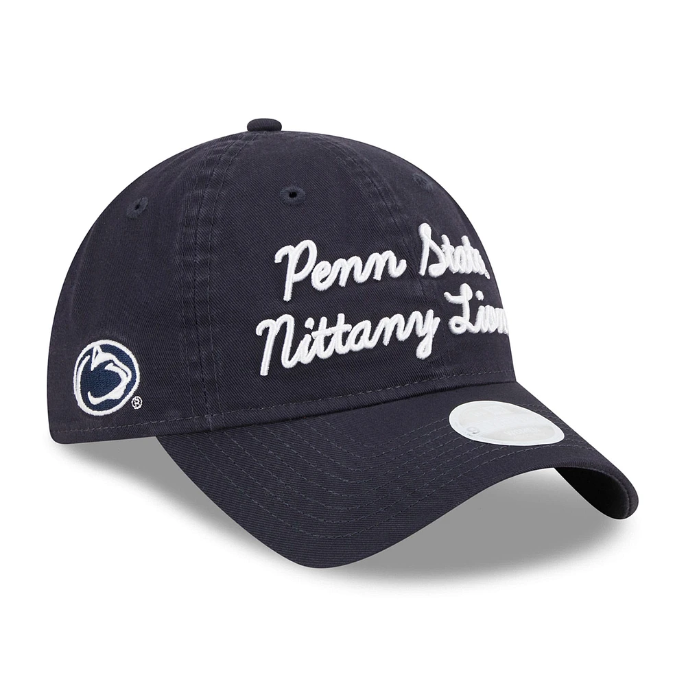 Casquette réglable bleu marine Penn State Nittany Lions Script 9TWENTY New Era pour femme