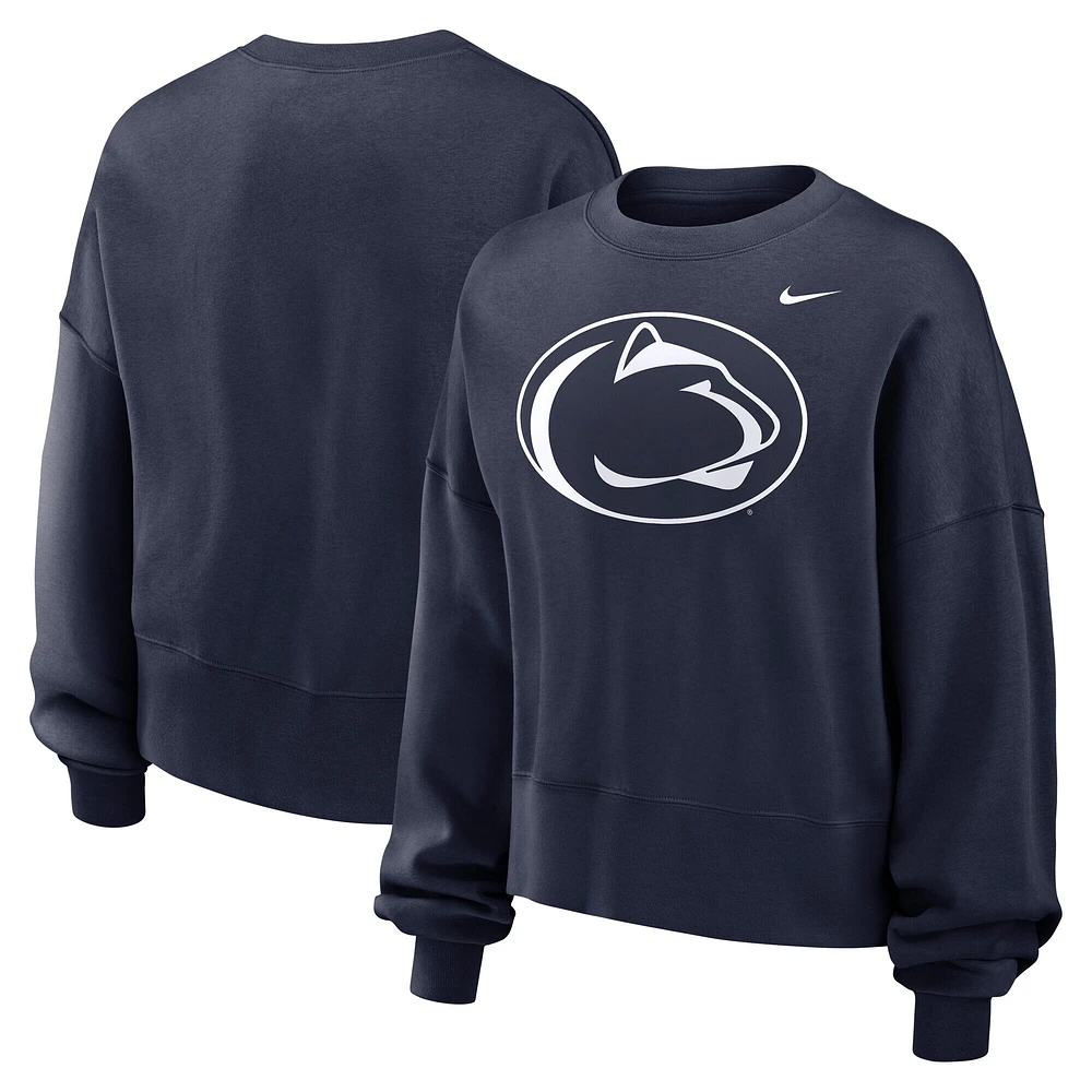 Women's Nike Navy Penn State Nittany Lions Oversized Essential Pullover Sweatshirt