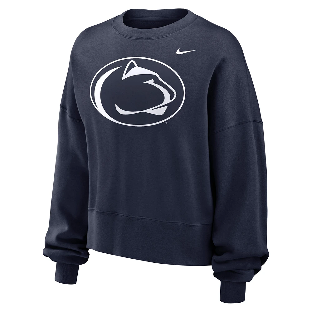 Women's Nike Navy Penn State Nittany Lions Oversized Essential Pullover Sweatshirt