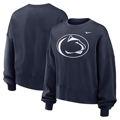 Women's Nike Navy Penn State Nittany Lions Oversized Essential Pullover Sweatshirt