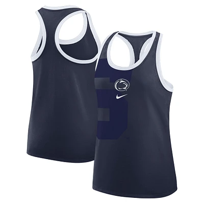 Débardeur Nike bleu marine Penn State Nittany Lions Primetime Racerback Tri-Blend pour femme