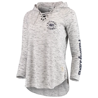 Pressbox Femme Gris Penn State Nittany Lions T-shirt à manches longues et lacets Space Dye