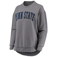 Women's Pressbox Heather Gray Penn State Nittany Lions Vintage Wash Pullover Sweatshirt