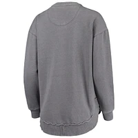 Women's Pressbox Heather Gray Penn State Nittany Lions Vintage Wash Pullover Sweatshirt